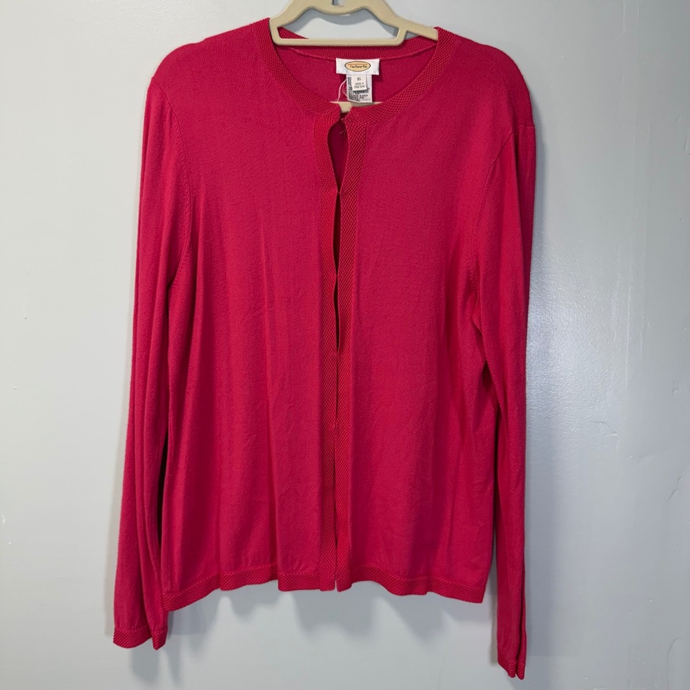 Vintage Talbots Pink Viscose Blend Hook Eye Cardigan Sweater Womens XL